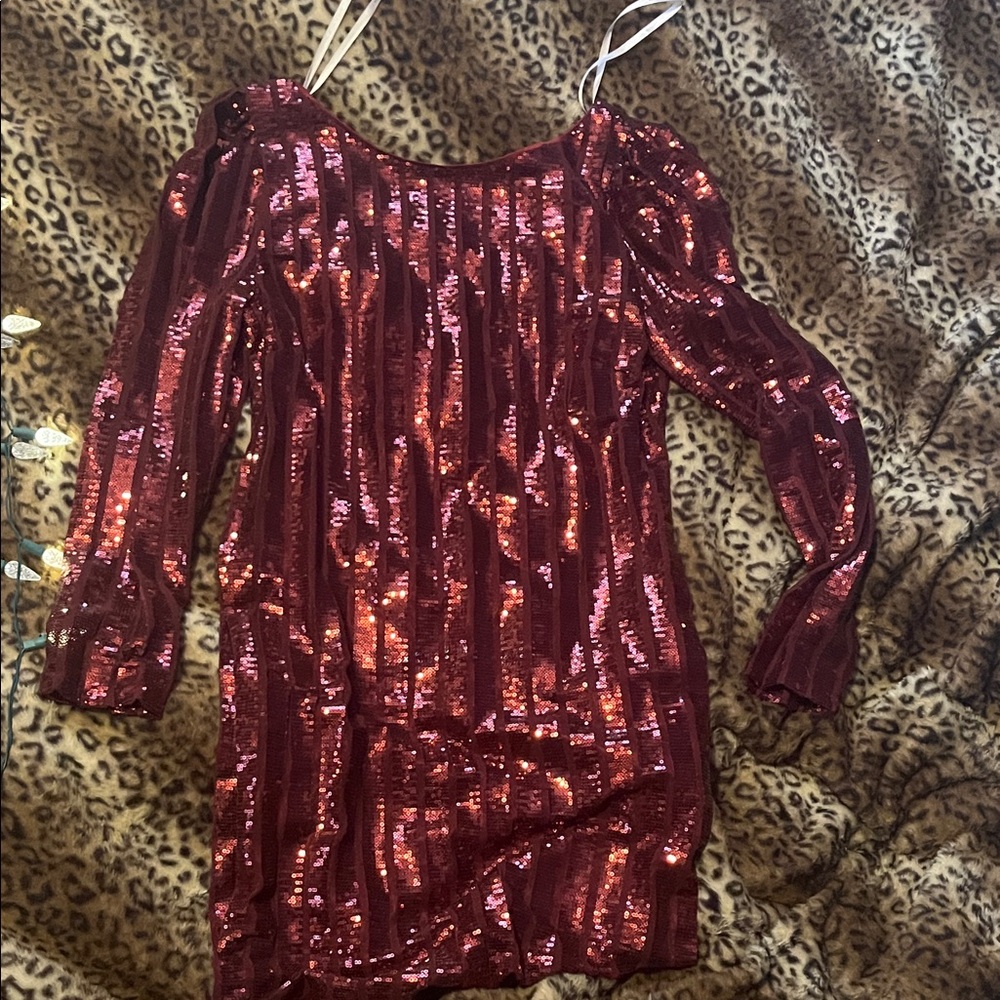 VALENTINES DAY ❤️ ❤️ ♥️ 
Nanette Lepore Burgundy Sequin Backless Dress
